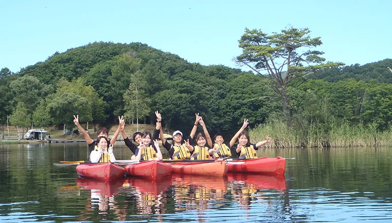 曽原湖カヤック体験
