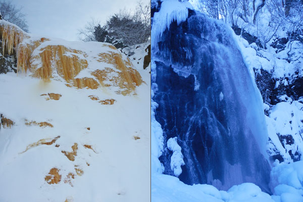 裏磐梯の氷瀑「ブルーフォール＆イエローフォール」